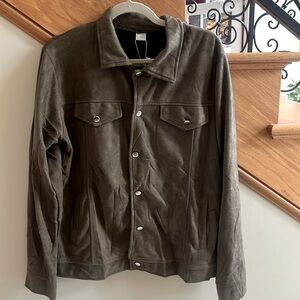 Olivia Mark Size  XL Olive Button Down 2 Side Pockets New With Tag